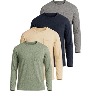 image:image4 Pack Mens Long Sleeve Dry Fit T Shirts Pocket Fishing Workout UPF 50 SunSet 6