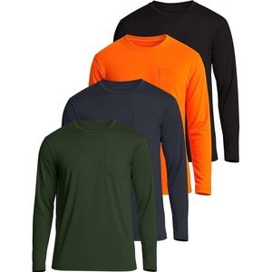 image:image4 Pack Mens Long Sleeve Dry Fit T Shirts Pocket Fishing Workout UPF 50 SunSet 7