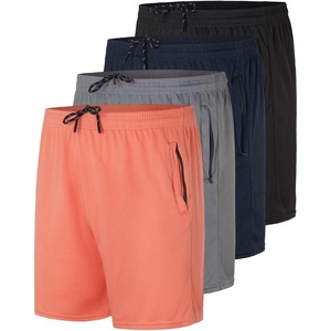 image:image4 Pack Mens Mesh 5 Zipper Athletic Workout Running Basketball Gym Shorts5inch  Set 1