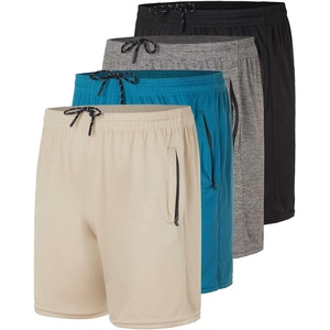 image:image4 Pack Mens Mesh 5 Zipper Athletic Workout Running Basketball Gym Shorts5inch  Set 10