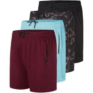 image:image4 Pack Mens Mesh 5 Zipper Athletic Workout Running Basketball Gym Shorts5inch  Set 5