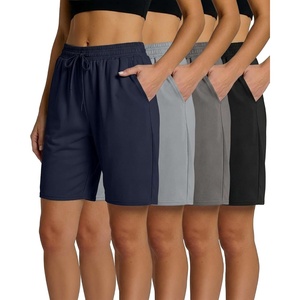 image:image4 Pack Womens Bermuda Shorts Dry Fit Athletic 7 High Waisted Long PocketsSet 14