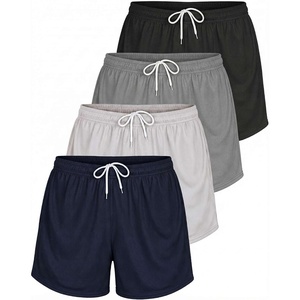image:image4 Pack Womens Mesh Shorts Basketball Athletic Running Workout Gym PocketsSet M