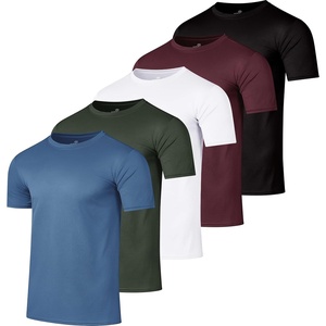 image:image5 Pack Mens Mesh Short Sleeve T Shirts Athletic Workout Running Gym TeesSet 14