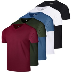 image:image5 Pack Mens Mesh V Neck T Shirts Dry Fit Athletic Workout Gym Running TeesSet 13