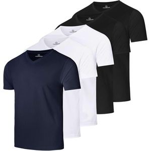 image:image5 Pack Mens Mesh V Neck T Shirts Dry Fit Athletic Workout Gym Running TeesSet 15