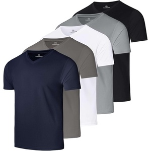 image:image5 Pack Mens Mesh V Neck T Shirts Dry Fit Athletic Workout Gym Running TeesSet 17