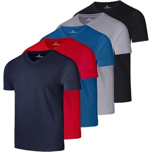 image:image5 Pack Mens Mesh V Neck T Shirts Dry Fit Athletic Workout Gym Running TeesSet 18