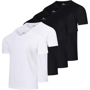 image:image5 Pack Mens Mesh V Neck T Shirts Dry Fit Athletic Workout Gym Running TeesSet 3