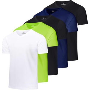 image:image5 Pack Mens Mesh V Neck T Shirts Dry Fit Athletic Workout Gym Running TeesSet 6