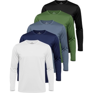 image:imageMens Mesh Long Sleeve Shirts UPF Sun Protection Dry Fit Casual Work Gym Tee5 Pack Set 1