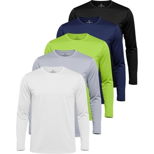 image:imageMens Mesh Long Sleeve Shirts UPF Sun Protection Dry Fit Casual Work Gym Tee5 Pack Set 5