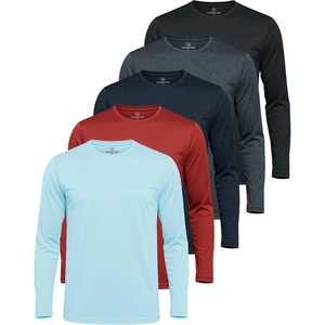 image:imageMens Mesh Long Sleeve Shirts UPF Sun Protection Dry Fit Casual Work Gym Tee5 Pack Set 7