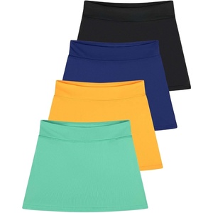 image:imageReal Essentials 4 Pack Girls Active Athletic Skort  Tennis Golf Skirt for Kids with Shorts Lining 416Set 3
