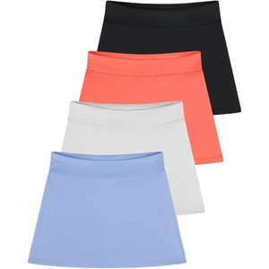 image:imageReal Essentials 4 Pack Girls Active Athletic Skort  Tennis Golf Skirt for Kids with Shorts Lining 416Set 5