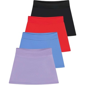 image:imageReal Essentials 4 Pack Girls Active Athletic Skort  Tennis Golf Skirt for Kids with Shorts Lining 416Set 7
