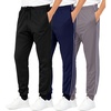 image:image3 Pack Boys Tricot Joggers Athletic Sweatpants Pants Sports Kids PocketsSet 1