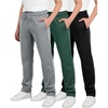 image:image3 Pack Boys Tricot Sweatpants Open Bottom Kids Teen Athletic Pants PocketsSet 14