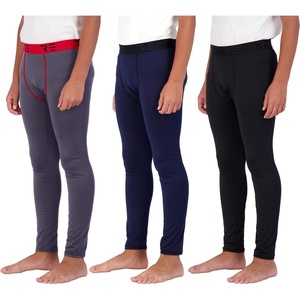 image:image3 Pack Boys Compression Pants Tights Leggings Base Layer Kids Youth SportsBlack  Navy  Charcoal