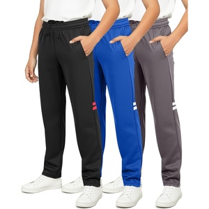 image:image3 Pack Boys Tricot Sweatpants Open Bottom Kids Teen Athletic Pants PocketsSet 10