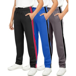 image:image3 Pack Boys Tricot Sweatpants Open Bottom Kids Teen Athletic Pants PocketsSet 12