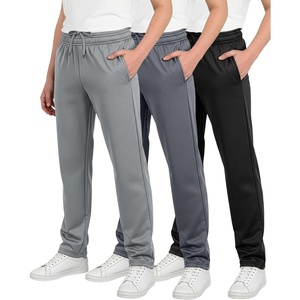 image:image3 Pack Boys Tricot Sweatpants Open Bottom Kids Teen Athletic Pants PocketsSet 13