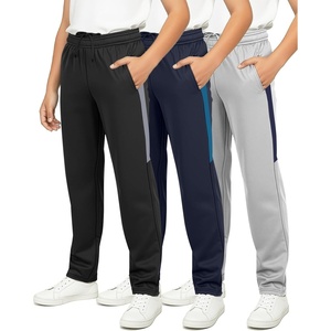 image:image3 Pack Boys Tricot Sweatpants Open Bottom Kids Teen Athletic Pants PocketsSet 4