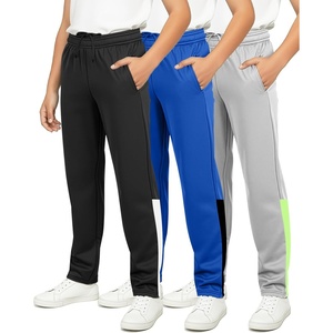 image:image3 Pack Boys Tricot Sweatpants Open Bottom Kids Teen Athletic Pants PocketsSet 5