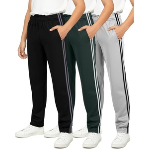 image:image3 Pack Boys Tricot Sweatpants Open Bottom Kids Teen Athletic Pants PocketsSet 7