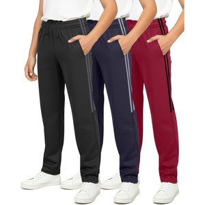 image:image3 Pack Boys Tricot Sweatpants Open Bottom Kids Teen Athletic Pants PocketsSet 8