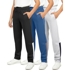 image:image3 Pack Boys Tricot Sweatpants Open Bottom Kids Teen Athletic Pants PocketsSet 9