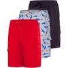 image:image3 Pack Boys Swim Trunks Board Shorts Cargo Pockets Bathing Suit Kids TeensSet 2