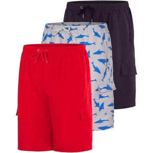 image:image3 Pack Boys Swim Trunks Board Shorts Cargo Pockets Bathing Suit Kids TeensSet 2