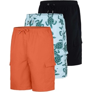 image:image3 Pack Boys Swim Trunks Board Shorts Cargo Pockets Bathing Suit Kids TeensSet 7