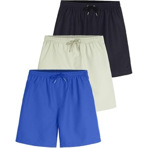 image:imageReal Essentials 3Pack Boys Swim Board Shorts Trunks with Drawstring Beach UPF Swimwear Surf Swimming Short for BoysSet 3