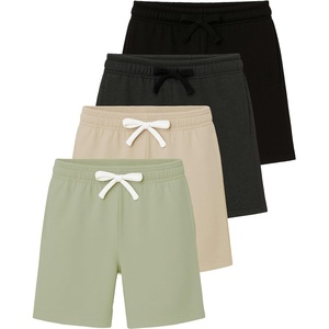 image:imageReal Essentials 4 Pack Boys Fleece Lounge Shorts  Soft PullOn Gym School Sleep amp Active Sports Shorts for KidsSet 3