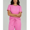 image:image2 Pack Womens Pajama Lounge Sets Capri Pants Short Sleeve Tops SleepwearSet 1
