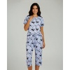 image:image2 Pack Womens Pajama Lounge Sets Capri Pants Short Sleeve Tops SleepwearSet 2