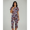 image:image2 Pack Womens Pajama Lounge Sets Capri Pants Short Sleeve Tops SleepwearSet 5