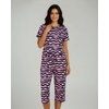 image:image2 Pack Womens Pajama Lounge Sets Capri Pants Short Sleeve Tops SleepwearSet 8