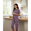 image:image2 Pack Womens Pajama Lounge Sets Capri Pants Short Sleeve Tops SleepwearSet 8