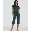 image:image2 Pack Womens Pajama Sets 2 Piece Cotton Crew Tee Capri Pants Sleepwear PJSet 2