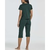 image:image2 Pack Womens Pajama Sets 2 Piece Cotton Crew Tee Capri Pants Sleepwear PJSet 2