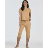 image:image2 Pack Womens Pajama Sets 2 Piece Cotton Crew Tee Capri Pants Sleepwear PJSet 3