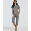 image:image2 Pack Womens Pajama Sets 2 Piece Cotton Crew Tee Capri Pants Sleepwear PJSet 4