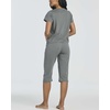image:image2 Pack Womens Pajama Sets 2 Piece Cotton Crew Tee Capri Pants Sleepwear PJSet 4