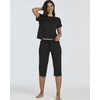image:image2 Pack Womens Pajama Sets 2 Piece Cotton Crew Tee Capri Pants Sleepwear PJSet 5