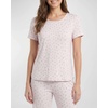 image:image2 Pack Womens Pajama Sets 2 Piece Crew Neck Tee Open Bottom Pants LoungeMistletoe Flowers  Carinaria Hearts