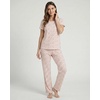 image:image2 Pack Womens Pajama Sets 2 Piece Crew Neck Tee Open Bottom Pants LoungeNavy Blazer Flowers  Pearl Flowers