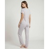 image:image2 Pack Womens Pajama Sets 2 Piece Crew Neck Tee Open Bottom Pants LoungeSoft Chambray Flowers  Orchid Petal Stripe